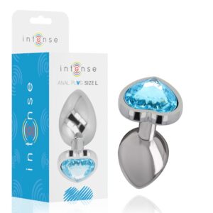 ALUMINUM METAL ANAL PLUG BLUE HEART