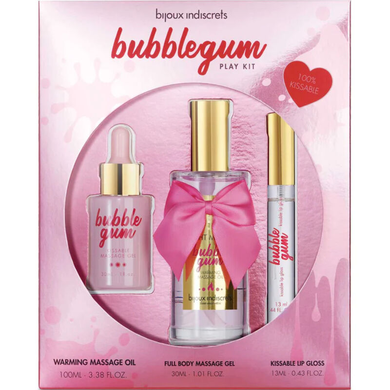 BIJOUX INDISCRETS - BUBBLEGUM PLAY KIT WITH OIL GEL & LIP GLOSS