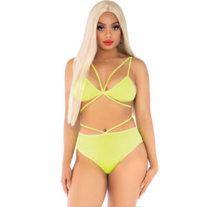 TOP & PANTIES CORAL WITH STRAPS