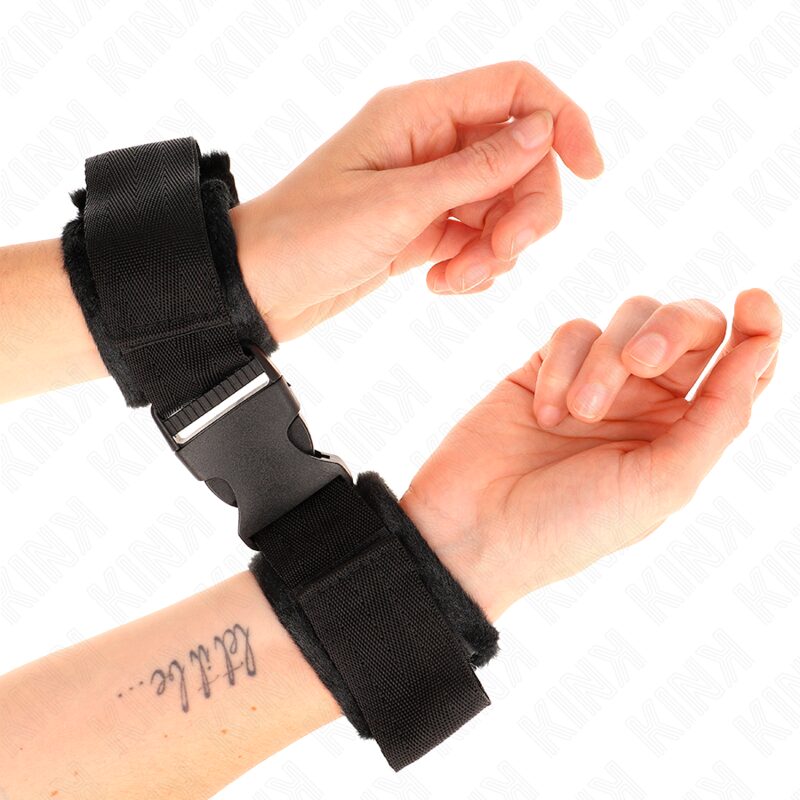 NYLON BIND HOOK&LOOP WRIST RESTRAINTS RED-BLACK MODEL 1 AJDUSTABLE 25-35 CM X 6 CM