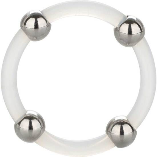 STEEL BEADED SILICONE RING